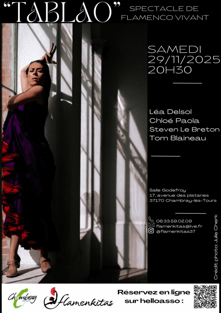lien de réservation: https://www.helloasso.com/associations/flamenkitas/evenements/tablao-flamenco-samedi-29-novembre-2025